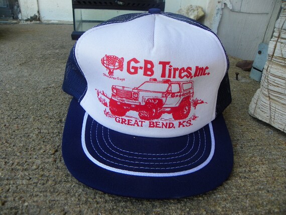 Inc Great Bend Kansas KS Trucker Baseball Ball Cap. Vintage G-B Tires