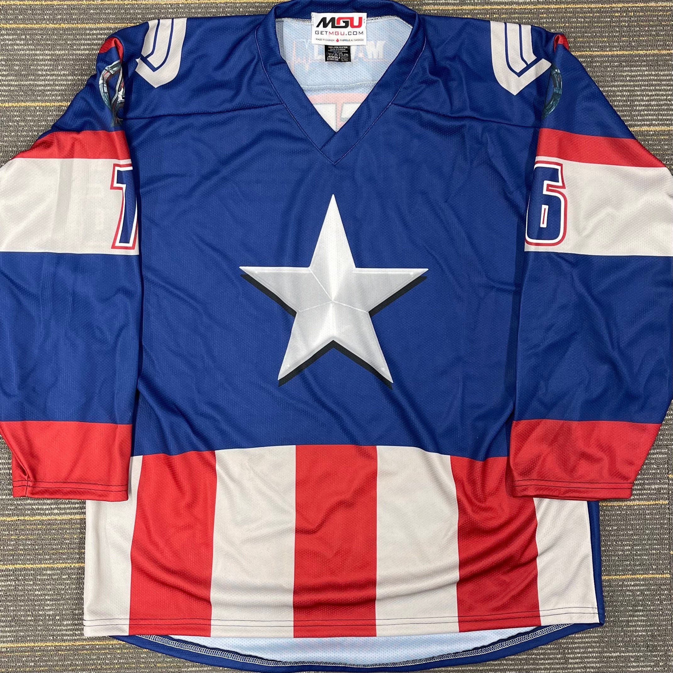 Philadelphia Flyers NHL Hockey Captain America Marvel Avengers American  Flag Shirt T-Shirt