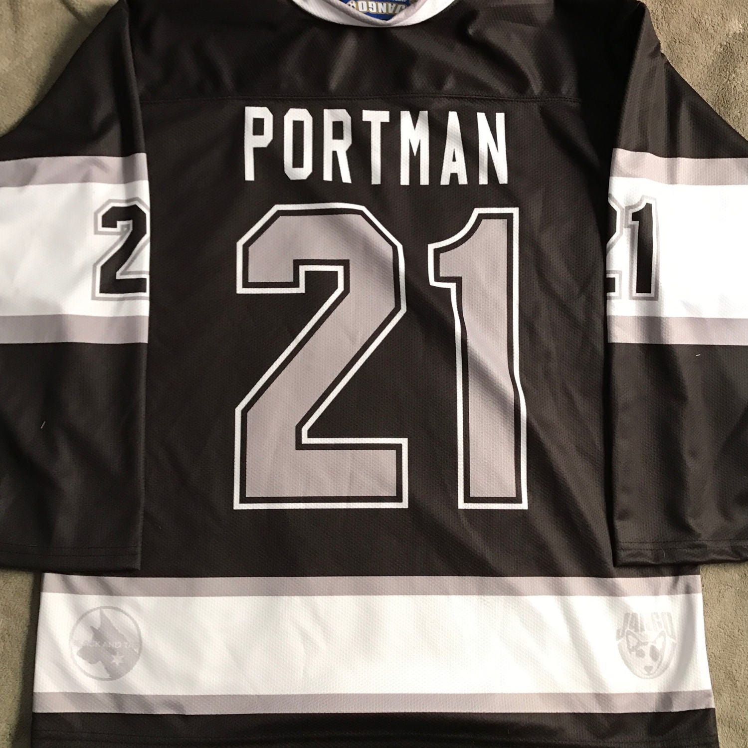 Custom Mighty Ducks Dean Portman #21 Hockey Jersey Stitched Green