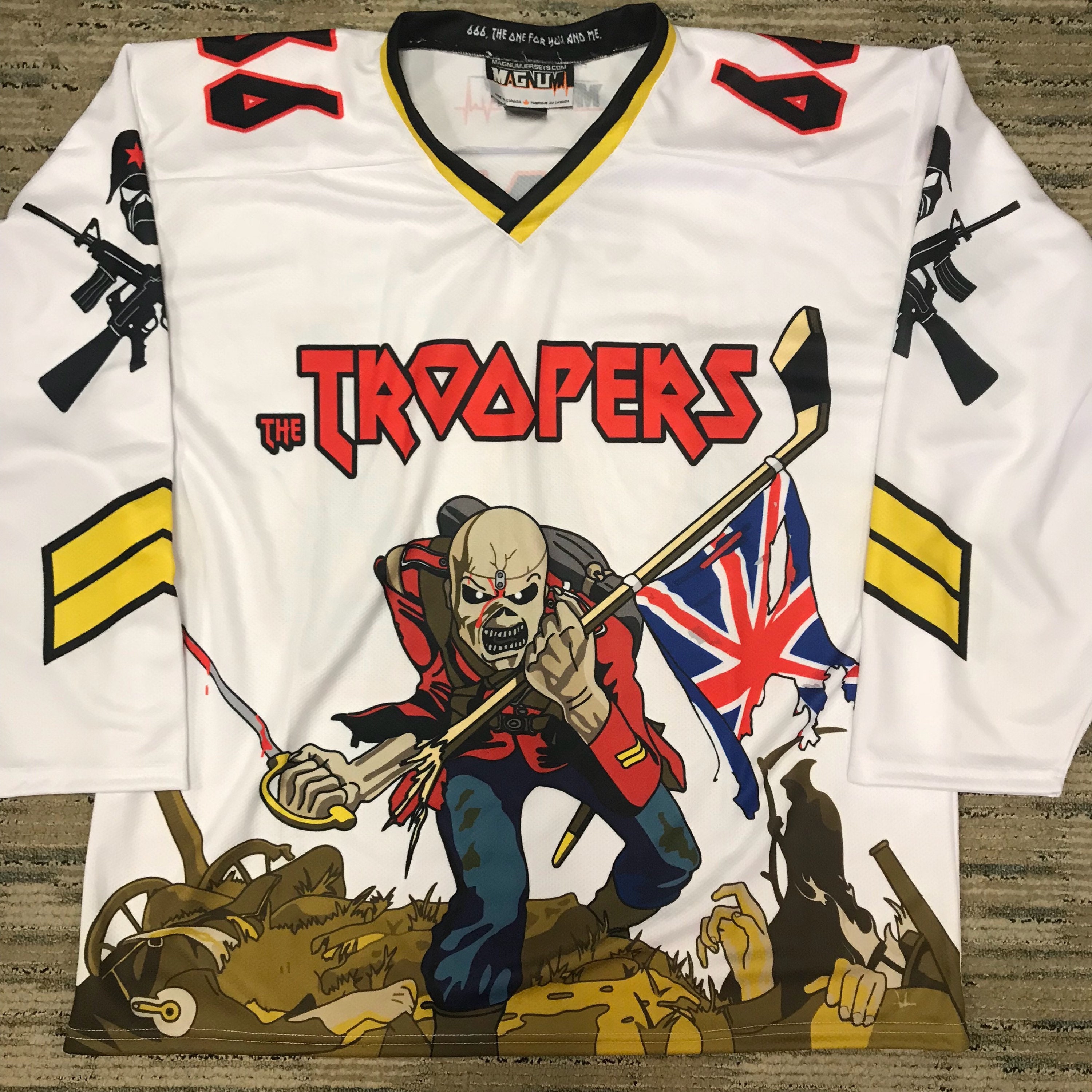 Iron Maiden Troopers Eddie Hockey Jersey White Etsy Canada