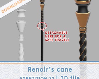 Bastón de Renoir para cosplay de Clair Obscur / Archivo 3D