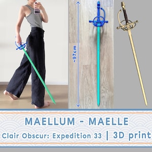Épée Maellum pour le cosplay de l&#39;expédition 33 Clair Obscur | Impression 3D