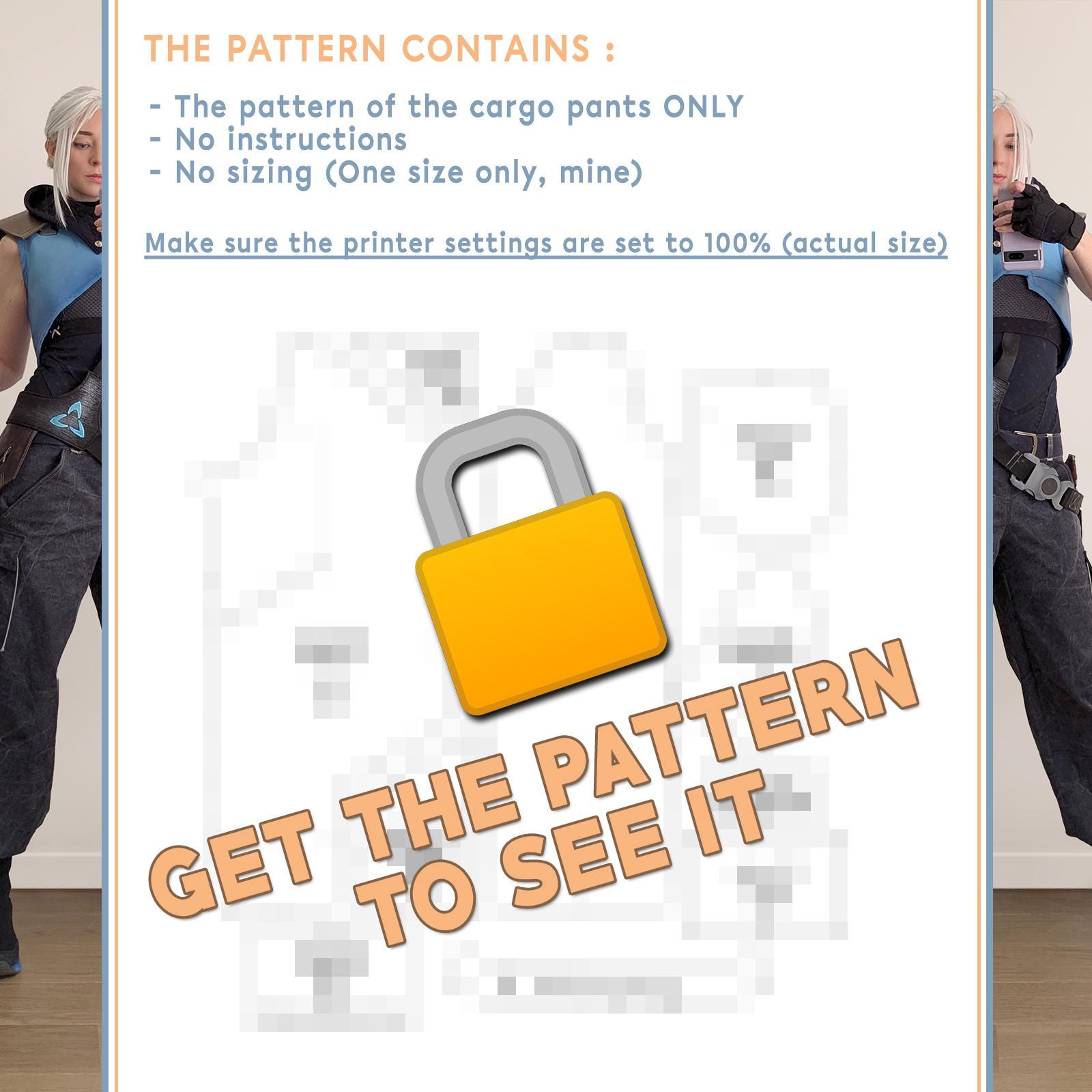 Easyjet Pattern Cargo Pants (jett) | Digital Pattern - Etsy