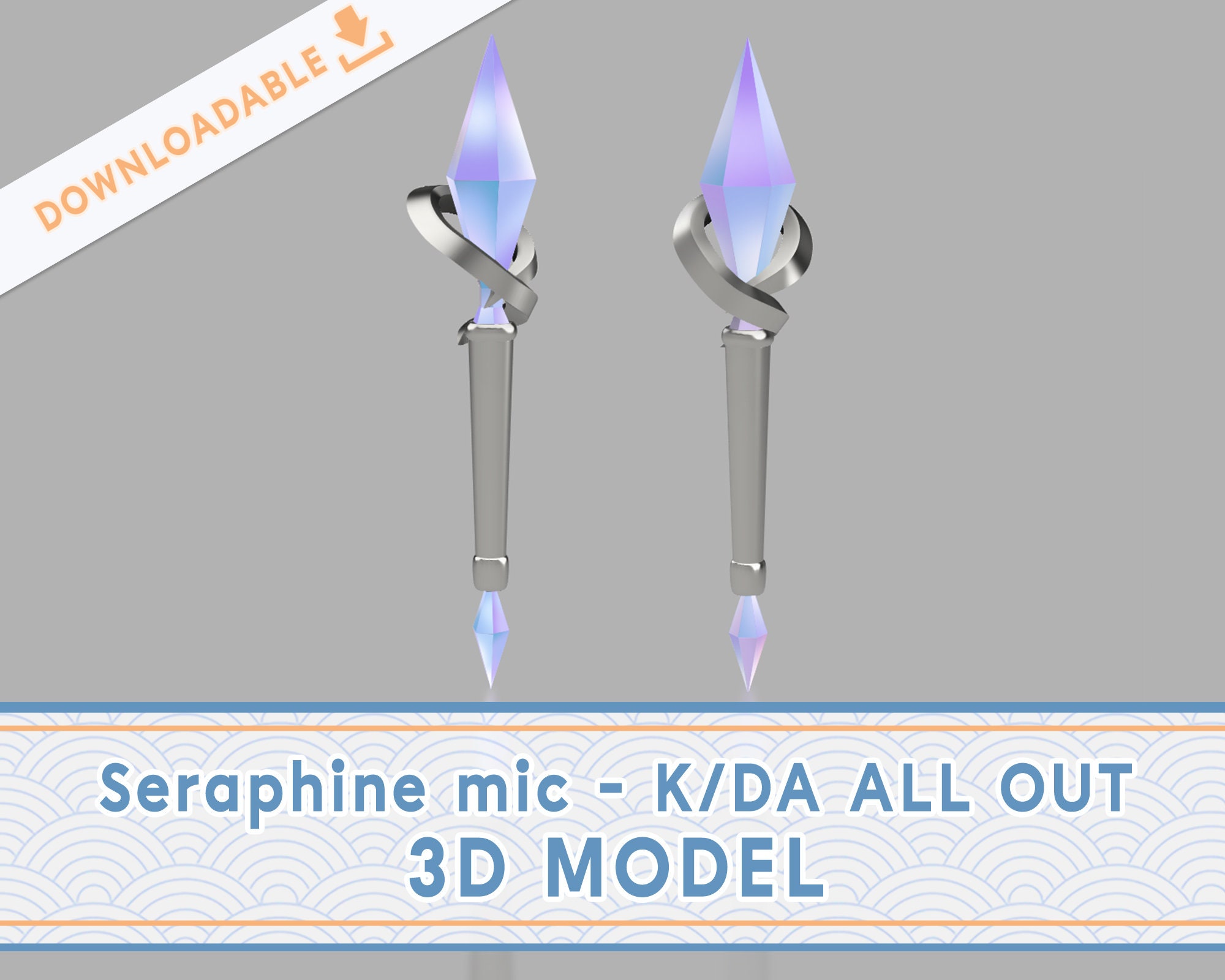 K/DA Seraphine - Microphone - STL (3D Print File) KDA