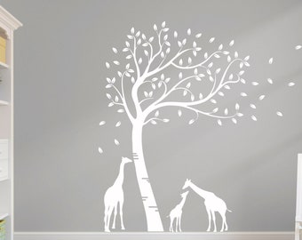 Customizable Giraffe Family Tree Wall Decal: Safari Nursery Decor