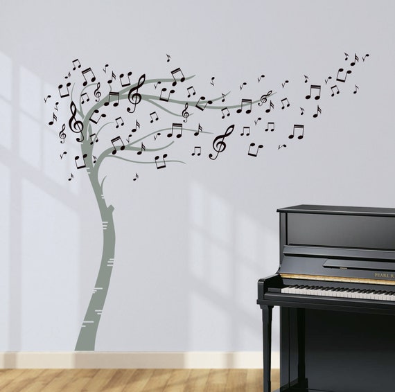 Sweeping Musical Notes Tree. Quality Art Vinyl Matt Music Etsy
