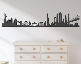 City Landmarks Wall Decal: World Skyline Art Stickers