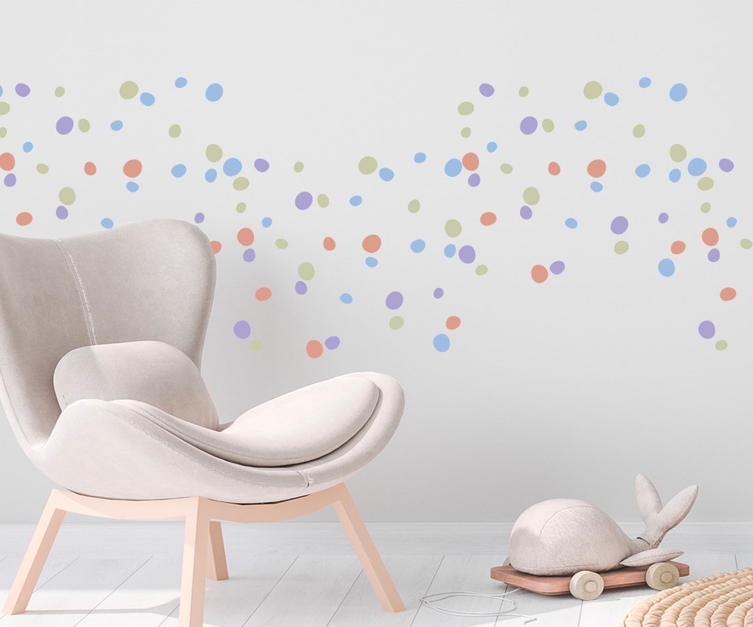Boho Pastel Polka Dot Wall Decals: Nursery & Home Decor - Etsy