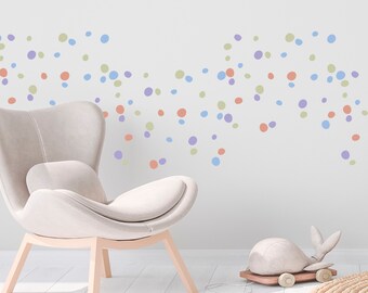 Boho Pastel Polka Dot Wall Decals: Nursery & Home Decor