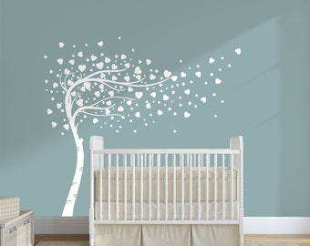White Nursery Tree Wall Decals: Full Size, 4 Designs