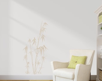 Asian Bamboo Leaves Matte Wall Decal: Home Decor, 56 Colors