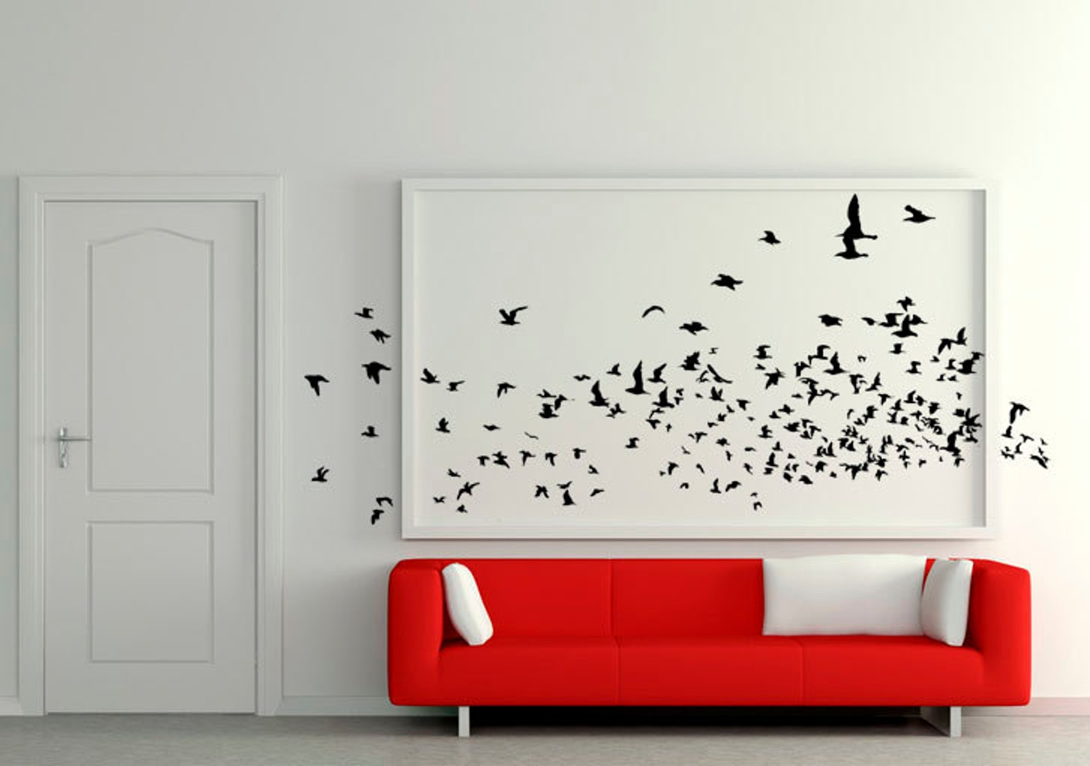 Elegant Flying Flock of Birds. Quality Vinyl Matte Wall Decal - Etsy