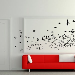 Elegant Flying Flock of Birds. Quality Vinyl Matte Wall Decal Sticker ...