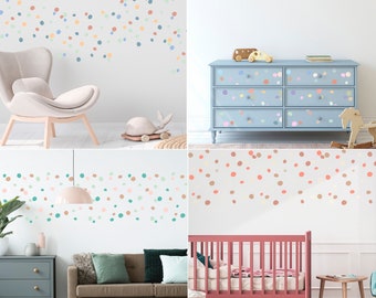 Dotting Every Imagination. Boho Pastel Pebble Style Polka Dots. Wall Art Decal Stickers. Nursery & Home Decor. 7 Colour Styles Selections