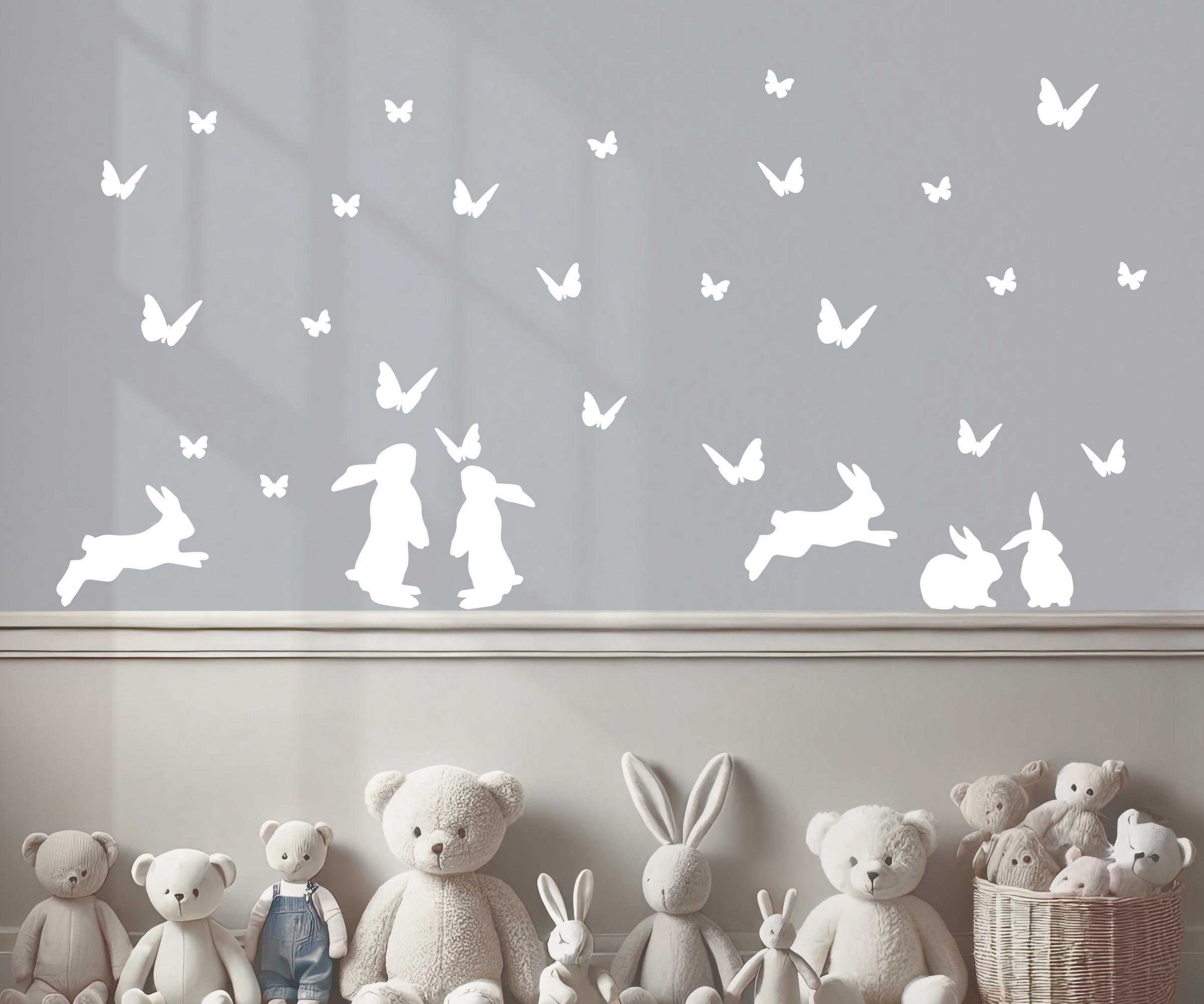 Little Deco DL603 - Adesivo da parete per cameretta dei bambini, motivo: coniglietto, 46 x 31 cm (larghezza x altezza