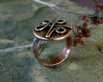 Artisan Jewelry - S T R E N G T H Handmade Eco Friendly Solid Copper Statement Ring