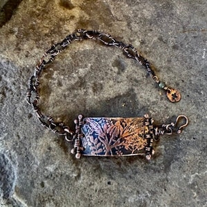 Wildflowers - Handcrafted Artisan Eco Friendly Etched Copper Bracelet