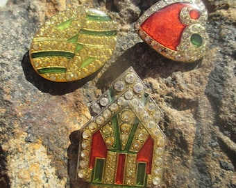 Collection of 3 Pierre Bex style brooches