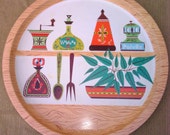 French fantastic, typically 50s rare round tin tray