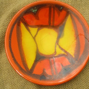 Cerámica de Poole de los años 70, Delphis - 5", algunas grietas, estampado 49