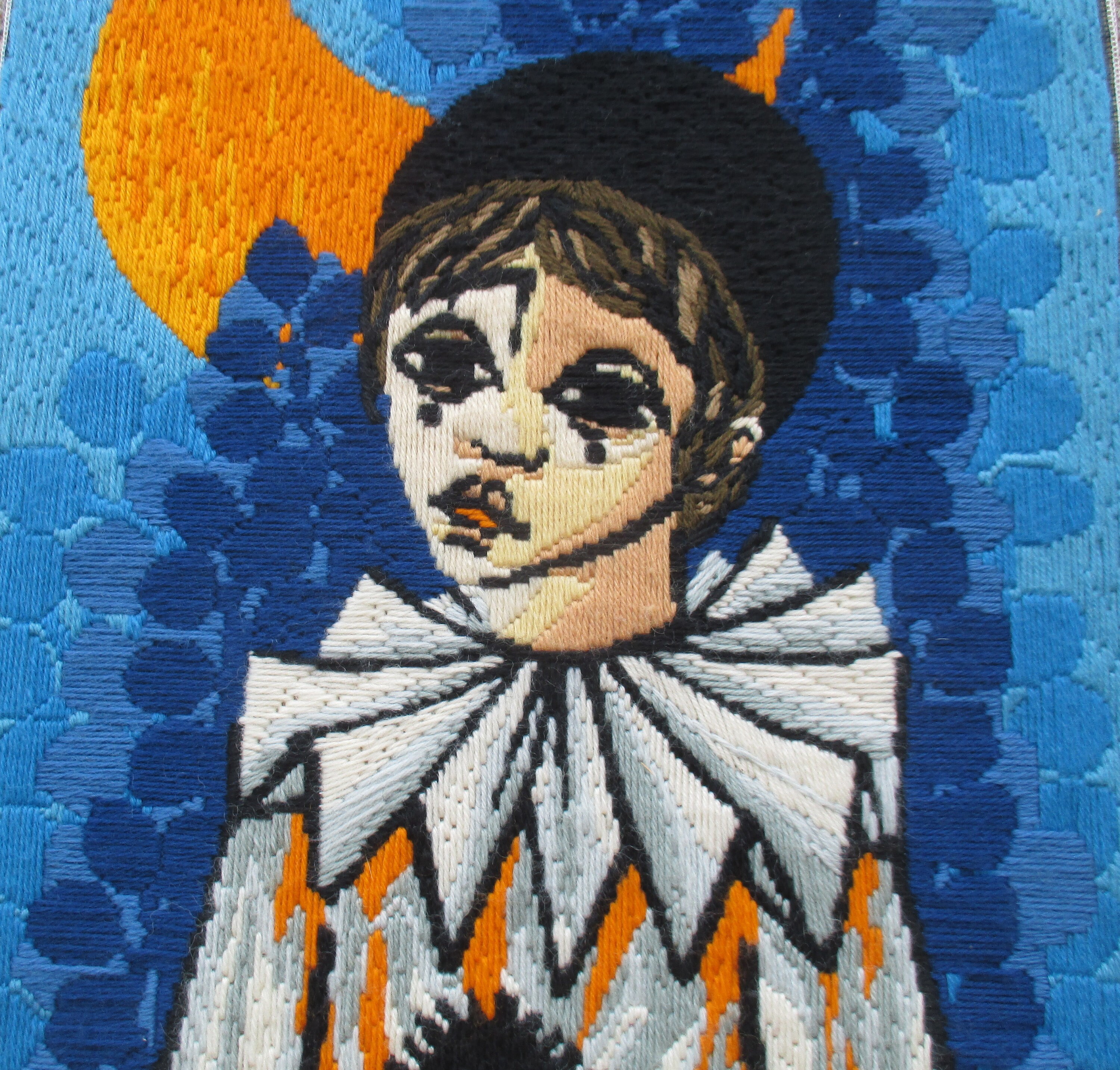 60s 70s Pierrot Baby Clown Tapestry Mid Century Big Eye Child - Etsy