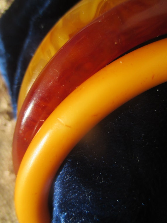 3 bakelite bangles, assortment / collection for s… - image 2