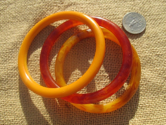 3 bakelite bangles, assortment / collection for s… - image 3