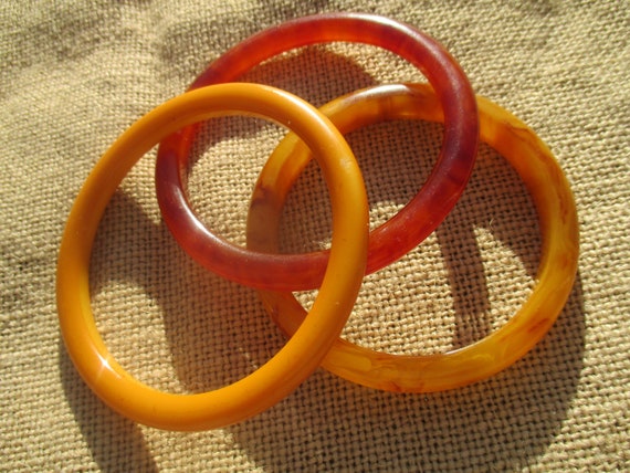 3 bakelite bangles, assortment / collection for s… - image 1