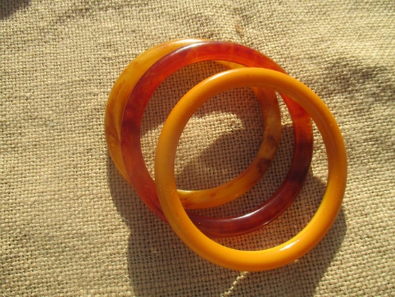 3 bakelite bangles, assortment / collection for s… - image 6