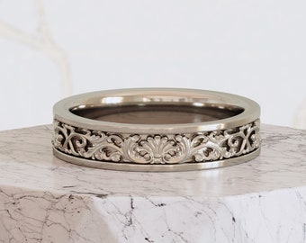 ★pandorum★ Acanthus ring 1 PR-004 Acanthus Flower Ring for Men in Sterling Silver for Baroque