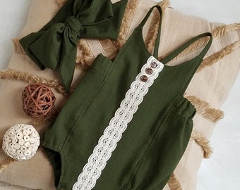 olive green romper outfit