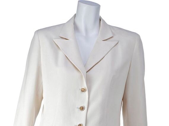 PACO RABANNE vintage jacket 80s, white cream color