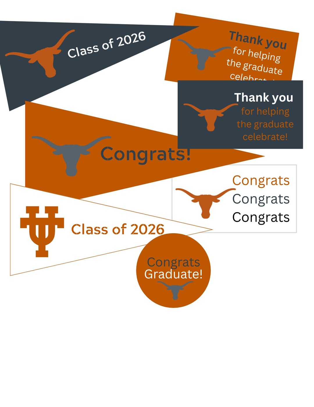 Ut Graduation Colors UT University of Texas Austin Graduation Party Decorations: Class of ...