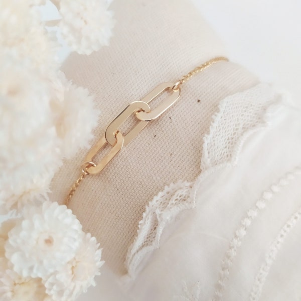 Bracelet minimaliste, délicat et élégant | En gold filled et plaqué or 3 microns | Bracelet chaine XL | Pour femme