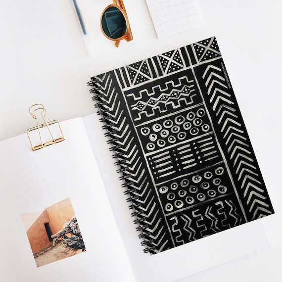 Bogolanfini Spiral Notebook - Ruled Line