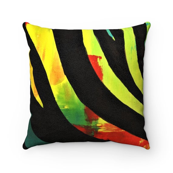 Zebraic Flo Faux Suede Pillow