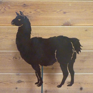 Estaca de jardín Llama - Diseño cortado con láser, acabado de óxido natural