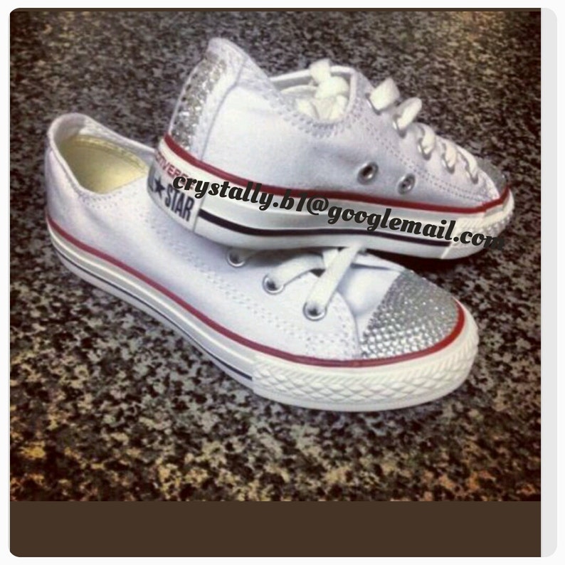 white rhinestone converse