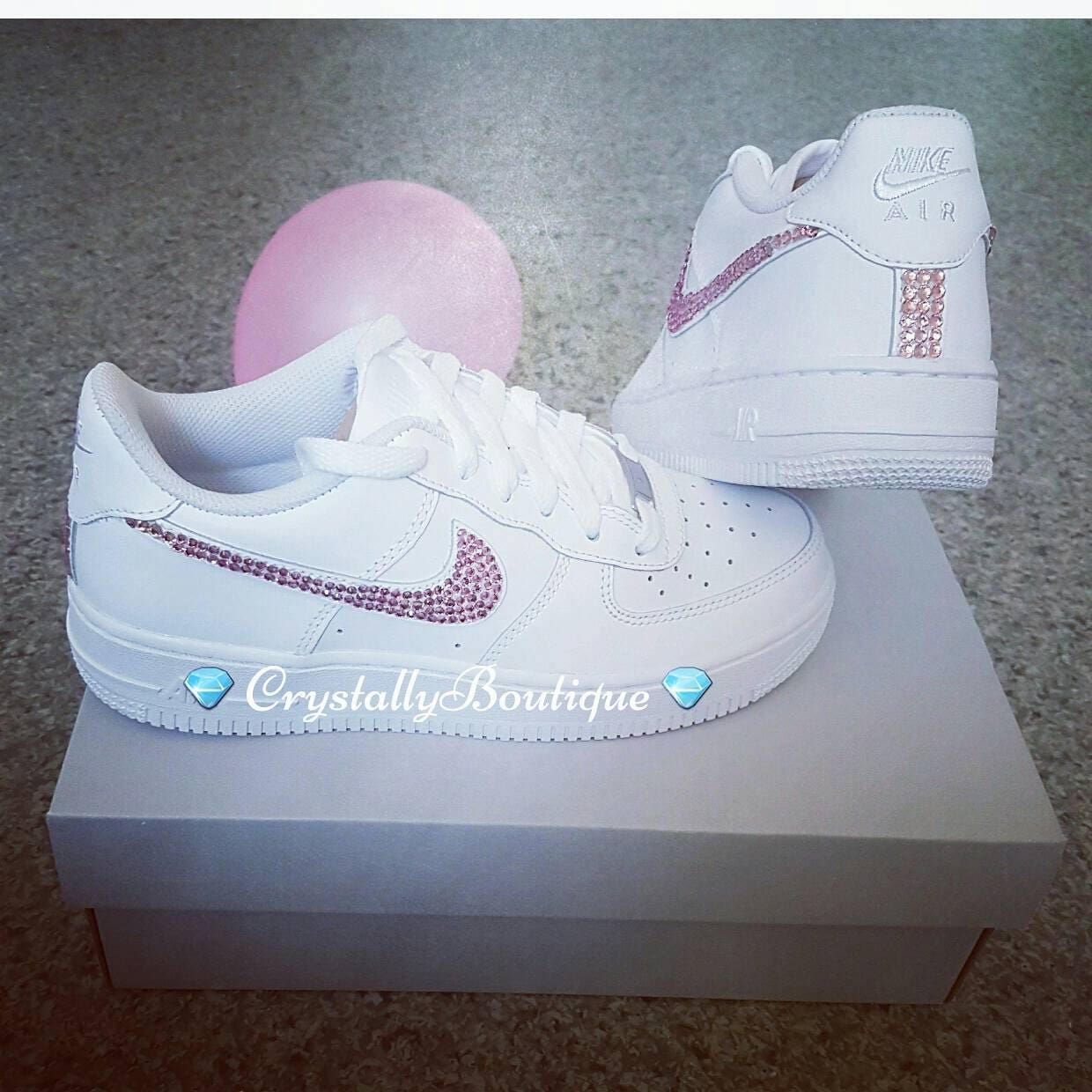 junior pink and white air force