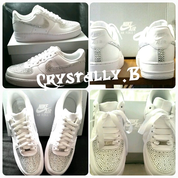 Bling Swaroski & Strass individuell Nike Air Force diejenigen weiß Größe junior 3 5.5uk ganz neu! Bling Swaroski & Strass individuell Nike Air Force diejenigen weiß Größe junior 3 5.5uk ganz neu!