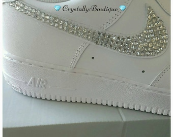 Custom Swarovski Crystal Nike Air Force 1 Kids Trainers