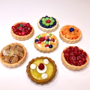 1:6 fruit tarts made  for 9-14” fashion dolls and miniature dollhouse food
