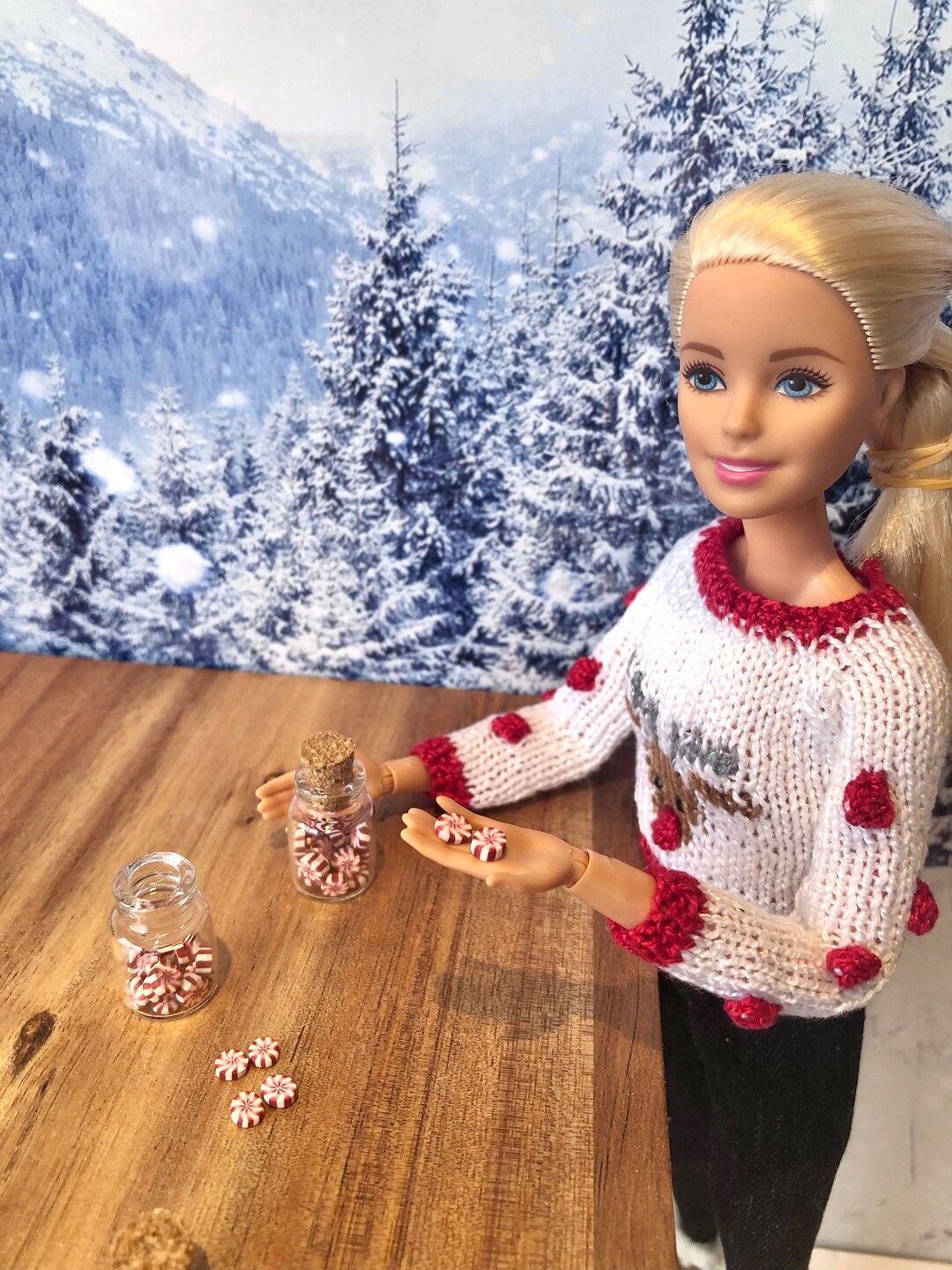 16 Miniature Christmas Sweets Stocking Stuffer. Jar of Candy Etsy