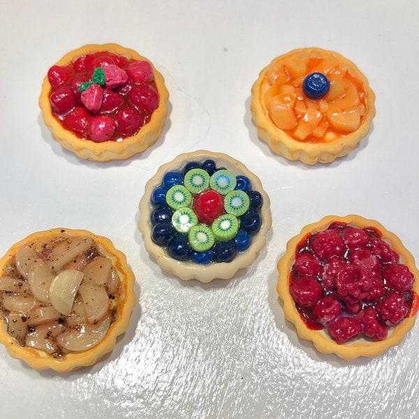 1:6 fruit tarts made for fashion dolls and miniature dollhouse food