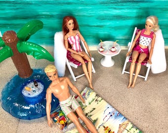 Strand Set: Miniatur Möbel & Zubehör für 11-12"Puppen