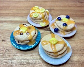 1:6 plate of pancakes breakfast food for fashion dolls action figures miniature dollhouse food