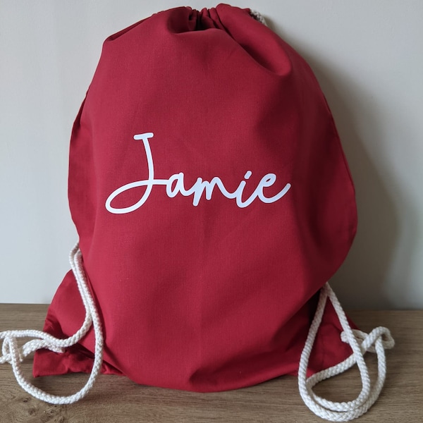 Drawstring Bag - PE Bag - Personalised Drawstring Bag - Personalised PE bag - Swimming bag - Back to School gym bag  -Name gym sack