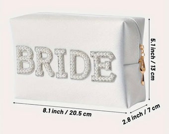 Braut-Kosmetiktasche Mit Glitzer & Strass – Perfekt Für Hochzeit, Junggesellinnenabschied & Reisen