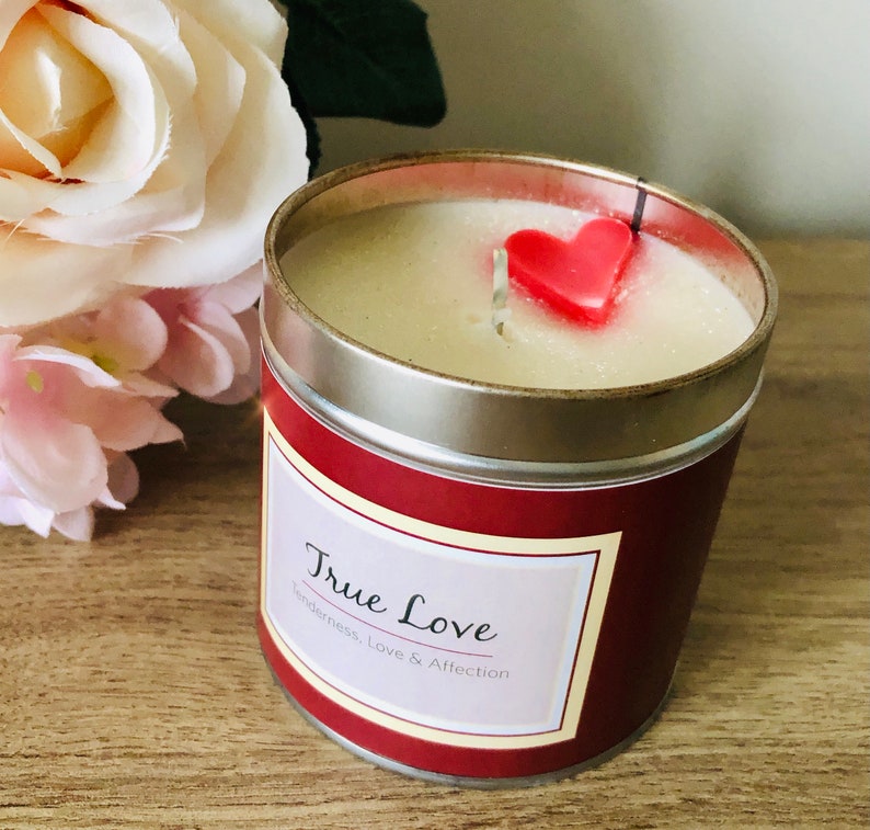 Valentines Day scented candle true love candle heart Etsy