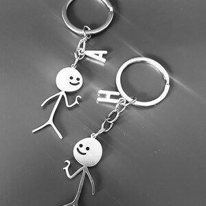 Personalised Matching Keyring Set – Custom Initial Couple Keychains ...